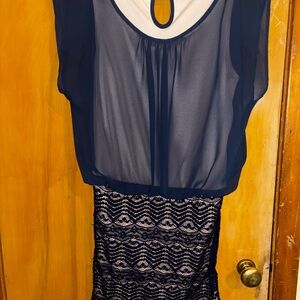 Love Reign Beige and Navy Dress